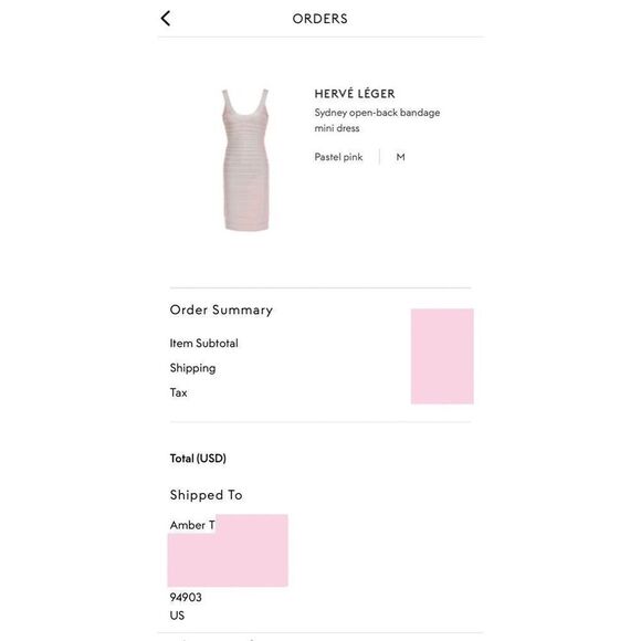 Herve Ledger Bandage Dress Slimming Nude Pink Sleeveless Round-Neck NWT M - Picture 9 of 16